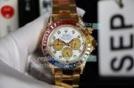 Fake Rolex Daytona Rainbow Watch Gold Case White Dial